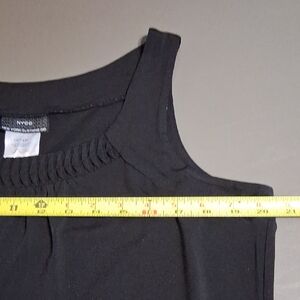 SUN SALE   NYC Elegant Black Dress Tank Top W/designed Neckline 14/19W